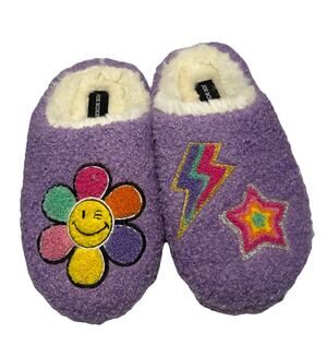 Joe Boxer Girls' Plush Clog Slippers Purple 
Size M 13-1